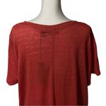Tahari   100% Linen Top Orange Short Sleeve V-Neck Sz 1X NWT Photo 3