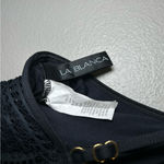 La Blanca  Power Couple Black Crochet Knit One Piece Bikini Women’s Size Small 4 Photo 9