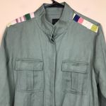 Rails Women’s Linen Blend Military Style Utility Hidden Button-Up Shirt Shacket Photo 1