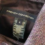 French Connection  Purple Wool-Blend Belted Womens Peacoat Jacket Puff Sleeve 4 Photo 3