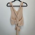 House Of Harlow 1960 2pc Set Crochet Knit Crop Top Skirt Fringe Beige size S Tan Photo 5