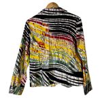 draper's & damon's  Abstract Zip Jacket Womens M Black Multicolor Stretch Quirky Photo 4