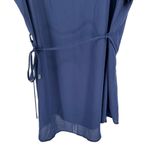 Full Moon Cheryl Maternity Tie Front Blouse in Navy size 2X Laser Cut Out Floral Blue Photo 6