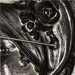 Victorian Revival Bonnet Lady Brooch • Art Nouveau Style Enamel Portrait Pin Silver Photo 4