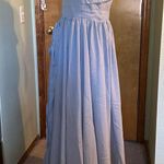 NWOT light blue chiffon sleeveless bridesmaid dress size 16 lace up back Photo 1
