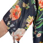 Johnny Was Mia Floral Border Long Dress Silk Blend Semi Sheer Size XS Photo 11