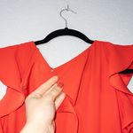 J.Crew New Bright Cerise Red Ruffle Crape Jumpsuit Size 0 Photo 9