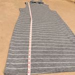 Old Navy  Gray and White Striped Midi Dress Photo 7