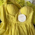 Miss Circle Paradise High Slit Yellow Chiffon Maxi Dress size S CL Photo 7