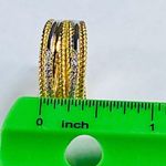 Fashion Ring Gold Tone Clear Rhinestone Accents Layered Twisted Rope Design Sz 8 Photo 7