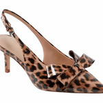 Marc Fisher  Leopard Patent Slingback Pumps Kitten Heel size 9 NWOT Photo 0
