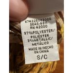 Jaclyn Smith  Beaded Boho Blouse Small Yellow Brown 3/4 Sleeve Top Shirt S Photo 9