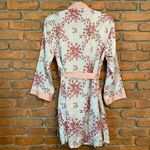 Morgan Lane x FabFitFun Robe Satin Floral Print Long Sleeve Tie Waist White S/M Photo 4