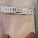 Hunter Bell Pink Blue Striped Linen Blend Landry Puff Blouse Top Size Medium Photo 3