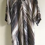AXARA PARIS MIDI DRESS BEIGE ABSTRACT‎ PRINT SIZE 4 Brown Photo 0