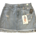 Celebrity Pink Regeneration Distressed Stellar Denim Skirt Photo 0