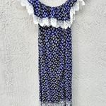 Lovers + Friends  Floral Off-the-Shoulder Thigh Slit Maxi Dress Navy Womens Sz XS Photo 1