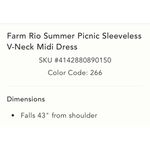 Farm Rio NWT Summer Picnic V-Neck Midi Dress w/ Braided Belt Size M Photo 9