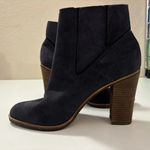 Lucky Brand Maldeev Blue Suede Pull On Heeled Booties Photo 8