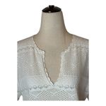 Brooks Brothers Sweater Women Medium White Crochet Lace Scalloped Trim Pullover Photo 2