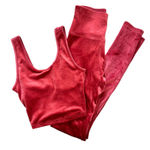 Aerie Orange Velour Sports Bra Leggings Matching Set Sz S Photo 0