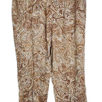 Lane Bryant  Cream and Brown Paisley Pull-on Pants Size 18 Photo 0