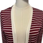 Magic Fit Open Jersey Cardigan X Long Sm USA Burgundy White Stripe Jersey Pocket Red Photo 2