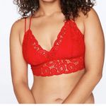 PINK - Victoria's Secret  CROCHET LACE‎ Red Bra BRALETTE SIZE L Photo 0