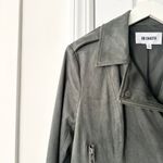 BB Dakota  Olive Green Faux Suede Not Your Baby  Moto Motorcycle Jacket Zip Small Photo 2