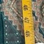 Bisou Bisou  Michelle Bohbot High-Low Maxi Dress Size 12 Teal Orange Sheer Summer Photo 4