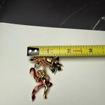 Smithsonian Avon Christmas Bells Cherub Angel Rhinestone Enamel Brooch Pin Gold Photo 1