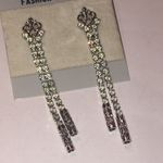 Elegant Vintage Silver Tone CZ Rhinestone Formal Fashion Earrings Photo 1