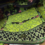 Vera Bradley  Black Tote with Pink and Green Floral Pattern Photo 3