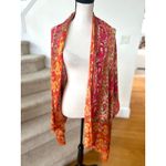 Orange Pink Green Paisley Print Shawl Wrap Scarf Photo 1