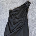 Zalalus Chic Black One-Shoulder Dress with Sleek Design Photo 5