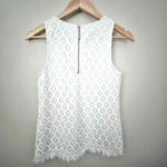 Lilly Pulitzer | White Fringe Sleeveless Top Crochet Gold Zipper | Size XS Photo 4