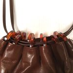 Vintage Lennox drawstring BoHo bucket bag Brown Photo 2