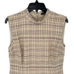 Ann Taylor  Tweed Mock Neck Flounce Dress Cream Black Size 8 NWT‎ Photo 2