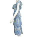 Amanda Uprichard Blue Floral Midi Dress Size S Photo 3
