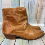 Bergama Vintage Brown Leather Low Cowboy Boots Women's Size 11 Brazil Bootie Photo 1