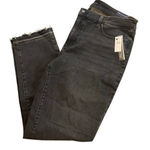 Talbots  NWT size 12 Slim ankle jeans black raw hem Photo 0