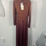 WAYF  Women’s Meryl Long-Sleeve V Neck Metallic Wrap Long Sleeve Dress SZ XS NWT Photo 9