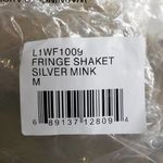 Laundry by Shelli Segal Womens M Fringe Shaket in Silver Mink Tan NEW Photo 11