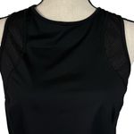 Lucy Small Athletic Top Sleeveless Drawstring Waist Stretch Racerback Mesh Black Photo 1