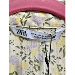 ZARA NWT  Puff Sleeve Pleated Floral Print V-Neck Top Blouse Yellow Womens Medium Photo 4