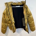 Blanc Noir Gold Metallic Puffer Jacket Size M EUC Missing Hood Size M Photo 5