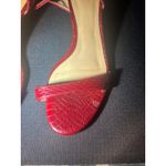 Alexandre Birman ‎ Red Snakeskin Leather Ankle Strap Heeled Sandals Size 39 Photo 5