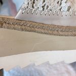 Free People  Santorini Espadrille Beige Plaster Lace Platform Wedge Photo 9