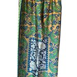 ZARA  Printed Satin Wide Leg High Waist Pants Size Large Drawstring Photo 1