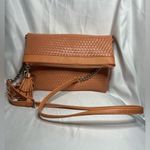 Signature Orange Faux Leather Woven Crossbody Purse Photo 11
